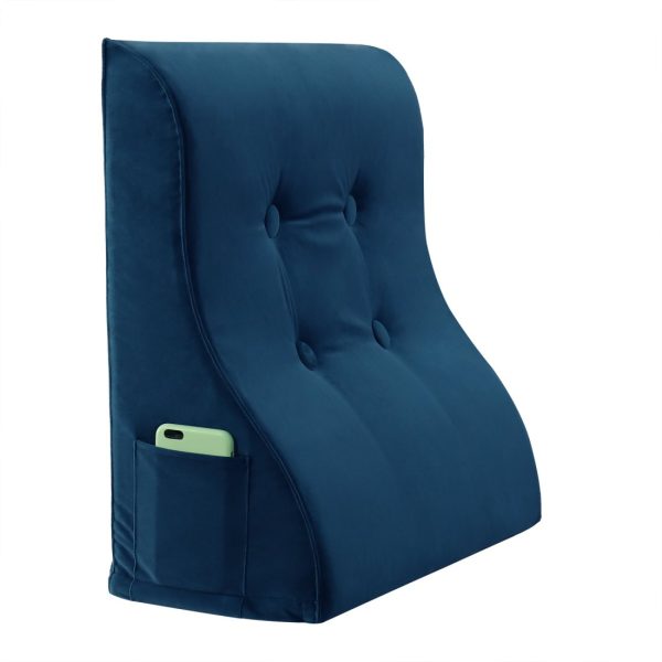 backrest velvet button blue