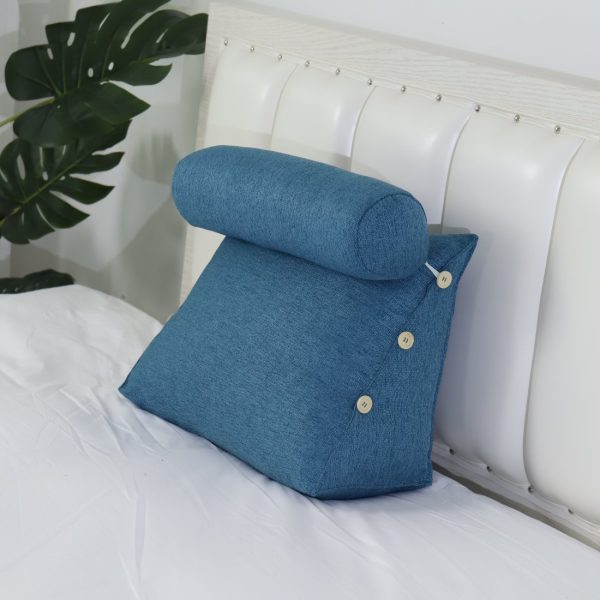 reading pillow bolster blue