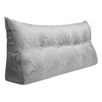 Jacquard Satin Fabric Bed Wedge Pillow Pure Cotton Light Grey