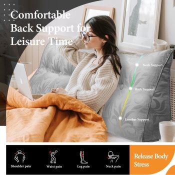 bed wedge pillow cushion grey 5833