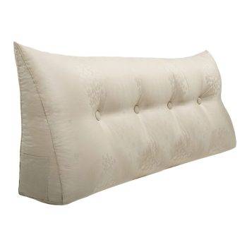 Jacquard Satin Fabric Bed Wedge Pillow Pure Cotton Light Beige