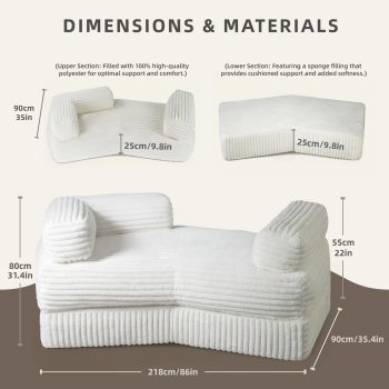 boneless curved couch sofa 4766