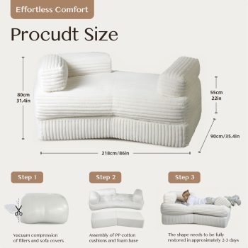 boneless curved couch sofa 4770