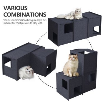 felt cat cave condo tunnel bed 5451