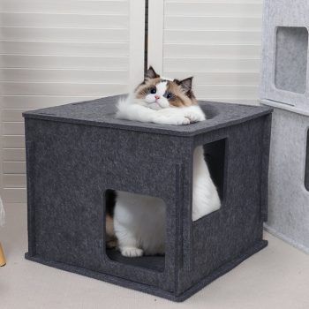 felt cat cave condo tunnel bed 5455
