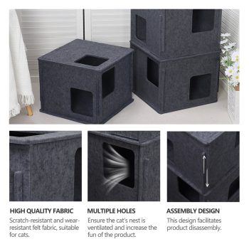 felt cat cave condo tunnel bed 5458