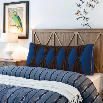 headboard backrest pillow blue 4890