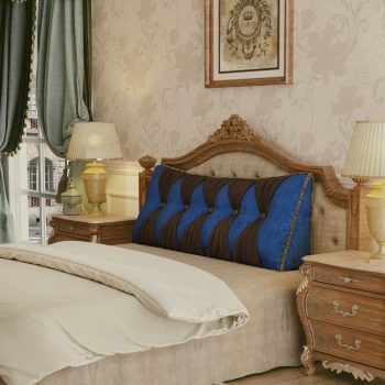 headboard backrest pillow blue 4891