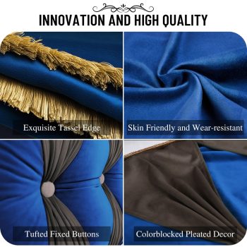 headboard backrest pillow blue 4892