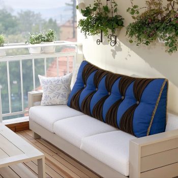 headboard backrest pillow blue 4893