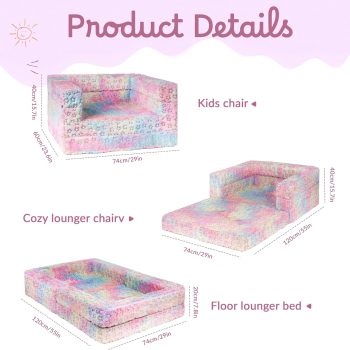 kids sofa bed fold out couch lounger 5433
