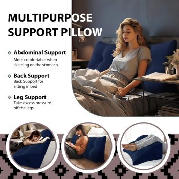 large headboard reading pillow blue 5615