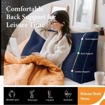 large headboard reading pillow blue 5616