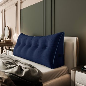 large headboard reading pillow blue 5619