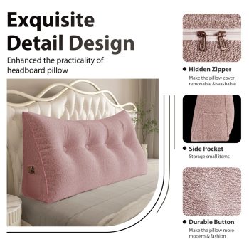 large headboard reading pillow pink 5662