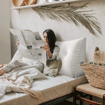 large headboard reading pillow white 5645