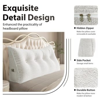 large headboard reading pillow white 5648