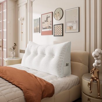 large headboard reading pillow white 5651