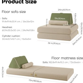 multi piece folding sofa 5773