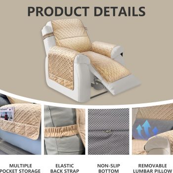non slip quilted recliner chair cover 5572