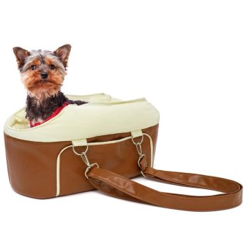 Safe Compact Pet Car Seat - Leather Booster for Small Animals