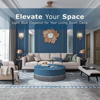 round ottoman table blue 5386
