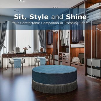 round ottoman table blue 5387
