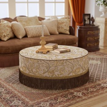 round upholstered ottoman 5375