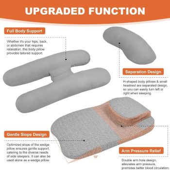 side sleeper pillow with arm hole 4982