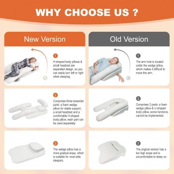 side sleeper pillow with arm hole 4989