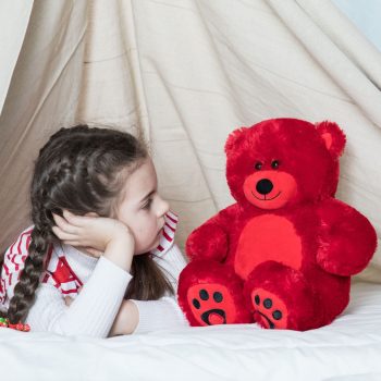 soft bear stuffed animal toys red 5341