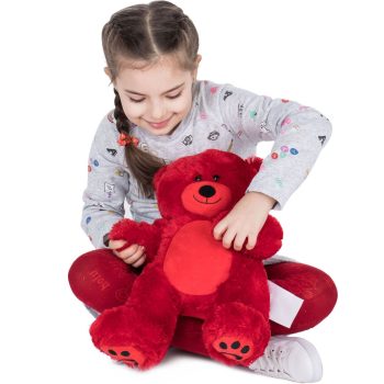 soft bear stuffed animal toys red 5361