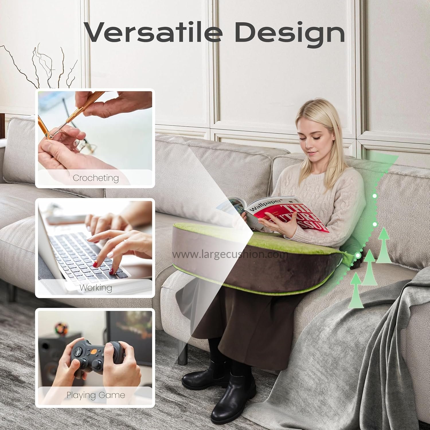 Multifunction Support Pillow with Adjustable Reading Bolster 4 Multifunction Support Pillow with Adjustable Reading Bolster - Image 4