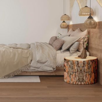 wood log cushion ottoman pouf 5412