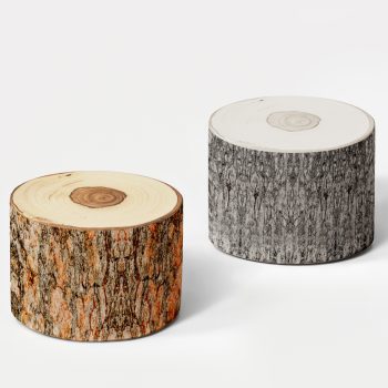 wood log cushion ottoman pouf 5416