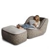 Modern Plush Recliner Chair with Ottoman, Upholstered Lounge Sofa Indoor