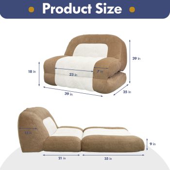 sleeper sofa bed folding futon chair 04