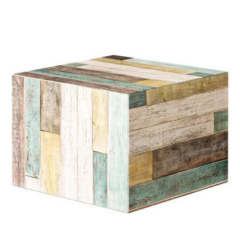Multi-Functional Ottoman Pouf - Cube Footstool for Home Decor (Colorful Flooring)
