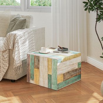 Multi-Functional Ottoman Pouf - Cube Footstool for Home Decor (Colorful Flooring) 8 ottoman pouf footstool 02