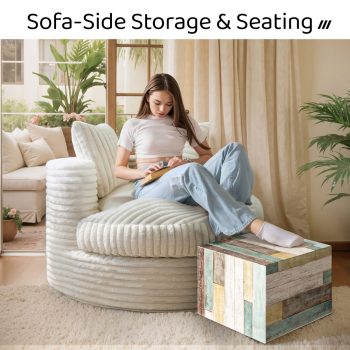 Multi-Functional Ottoman Pouf - Cube Footstool for Home Decor (Colorful Flooring) 9 ottoman pouf footstool 03