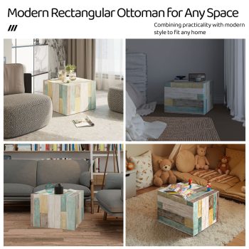 Multi-Functional Ottoman Pouf - Cube Footstool for Home Decor (Colorful Flooring) 11 ottoman pouf footstool 05