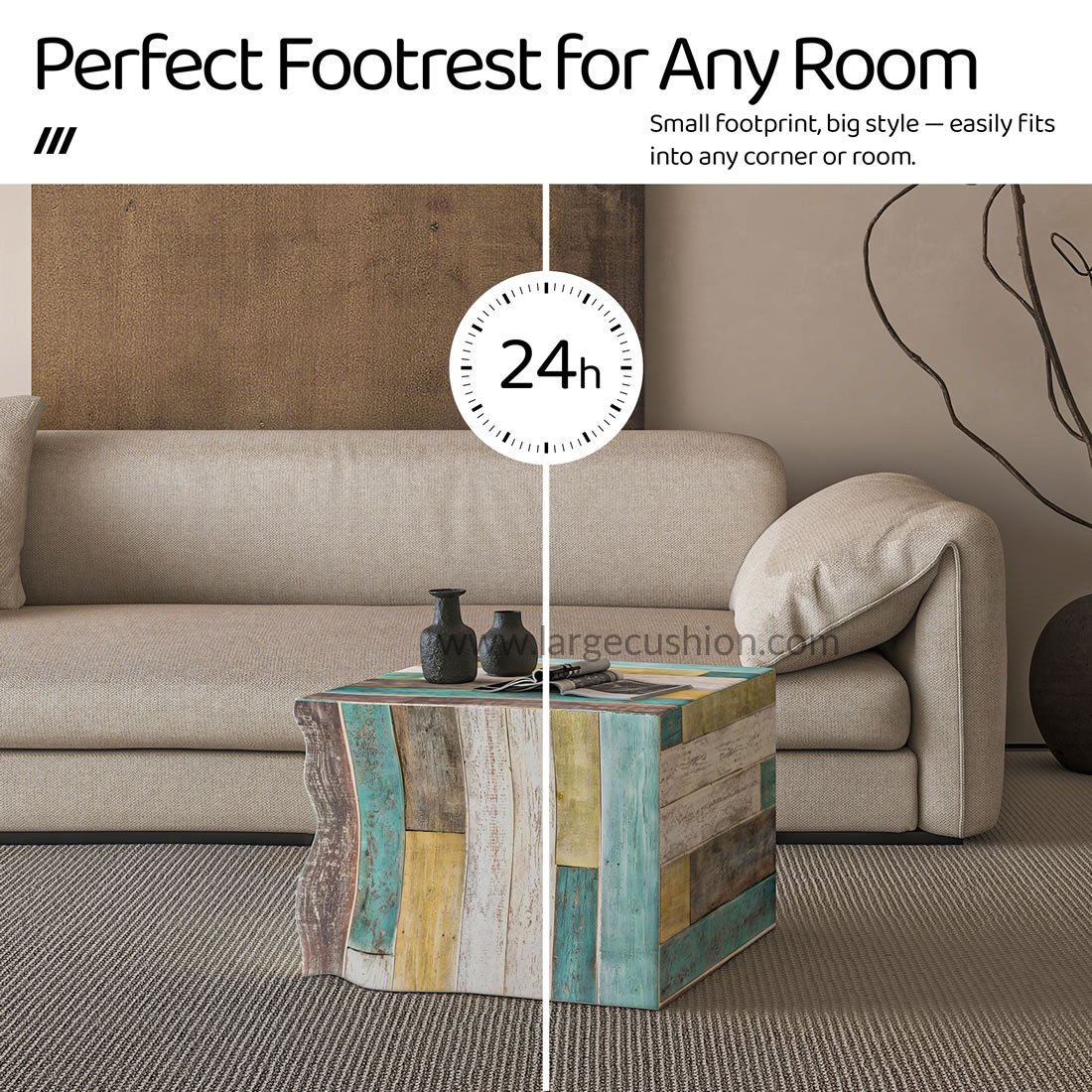 Multi-Functional Ottoman Pouf - Cube Footstool for Home Decor (Colorful Flooring) 6 Multi-Functional Ottoman Pouf - Cube Footstool for Home Decor (Colorful Flooring) - Image 6
