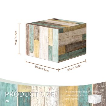 Multi-Functional Ottoman Pouf - Cube Footstool for Home Decor (Colorful Flooring) 13 ottoman pouf footstool 07