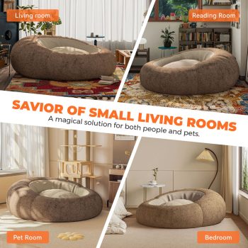 Soft Bean Bag Floor Lounger - Human Pet Bed, Plush, Washable, Cozy Design 12 soft bean bag human pet bed 04