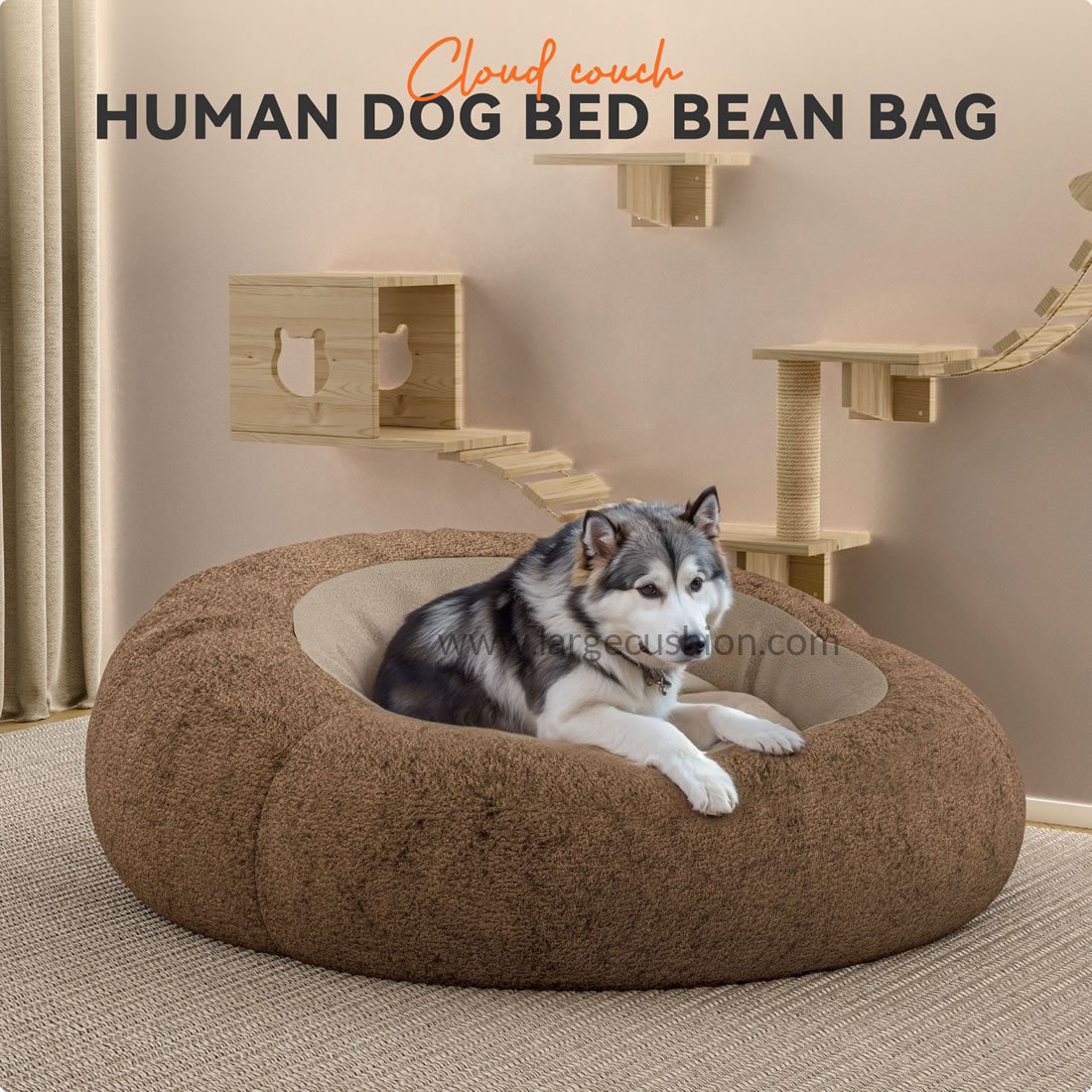Soft Bean Bag Floor Lounger - Human Pet Bed, Plush, Washable, Cozy Design 5 Soft Bean Bag Floor Lounger - Human Pet Bed, Plush, Washable, Cozy Design - Image 5