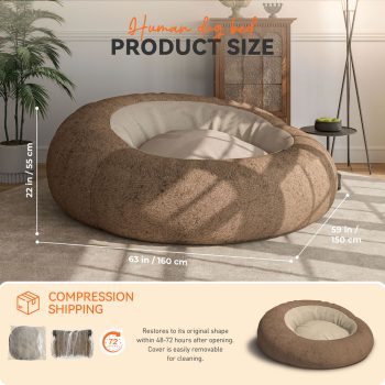 Soft Bean Bag Floor Lounger - Human Pet Bed, Plush, Washable, Cozy Design 15 soft bean bag human pet bed 07
