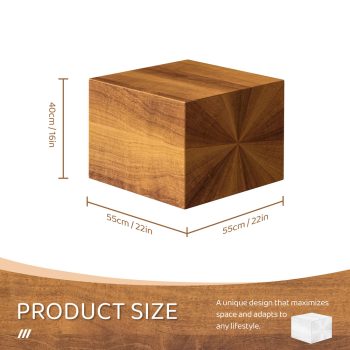 Versatile Ottoman Foot Stool, Modern Cube Pouf for Home Decor & Seating (Yellow Wood Grain) 13 versatile ottoman foot stool 07