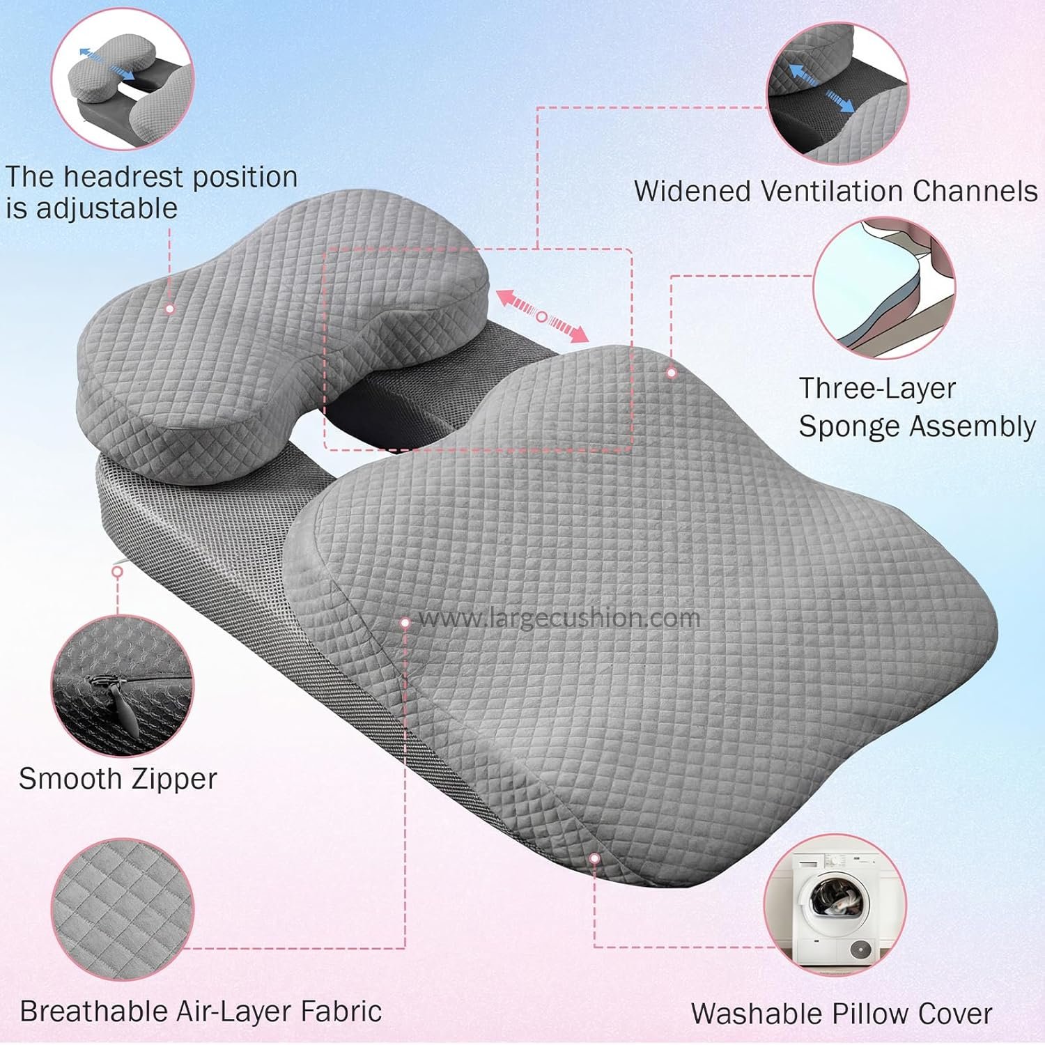 Adjustable Face Down Pillow for Eye Surgery, BBL, Massage, Sleeping 8 Adjustable Face Down Pillow for Eye Surgery, BBL, Massage, Sleeping - Image 8