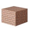 Decorative Modern Ottoman Cube Foot Stool for Home Accent Seating (Red Brick)
