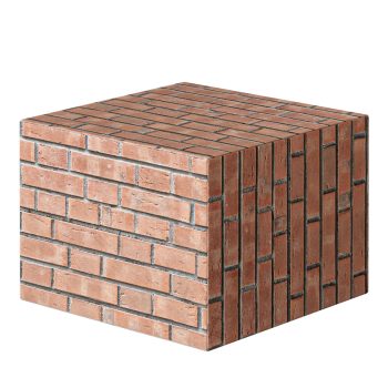 Decorative Modern Ottoman Cube Foot Stool for Home Accent Seating (Red Brick)